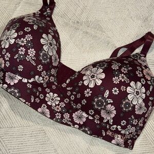 Kensie Maroon Floral Bra